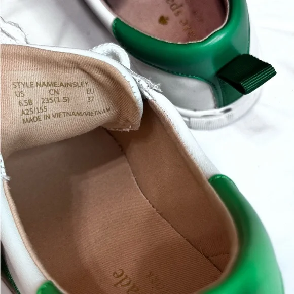 Kate Spade White and Green Sneakers - Picture 7 of 7